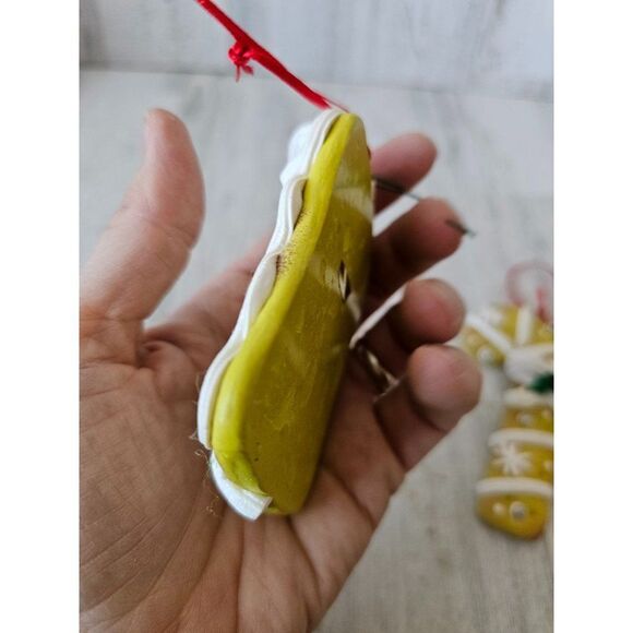 Vintage cookie candy cane heart present ornament lot clay set Xmas tree - Picture 11 of 13